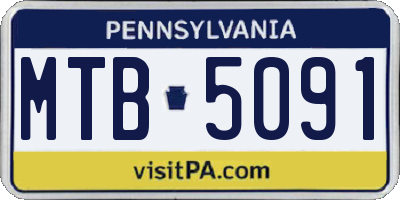 PA license plate MTB5091