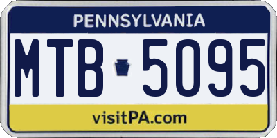 PA license plate MTB5095