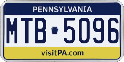 PA license plate MTB5096