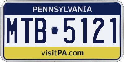 PA license plate MTB5121