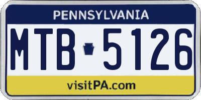PA license plate MTB5126
