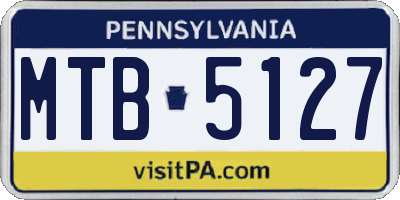 PA license plate MTB5127