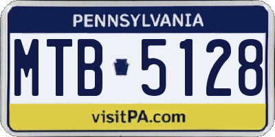 PA license plate MTB5128