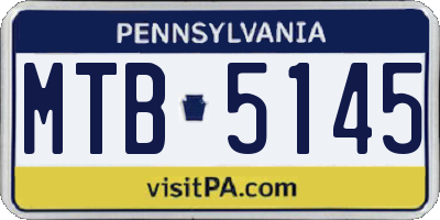 PA license plate MTB5145