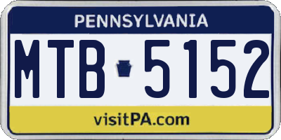 PA license plate MTB5152