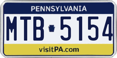 PA license plate MTB5154