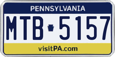 PA license plate MTB5157