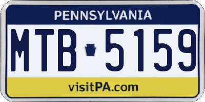 PA license plate MTB5159