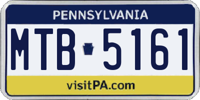 PA license plate MTB5161