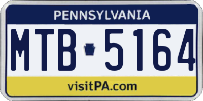 PA license plate MTB5164
