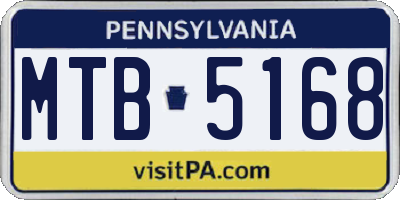 PA license plate MTB5168