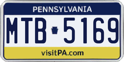 PA license plate MTB5169