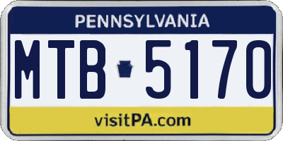 PA license plate MTB5170