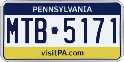 PA license plate MTB5171