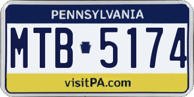 PA license plate MTB5174