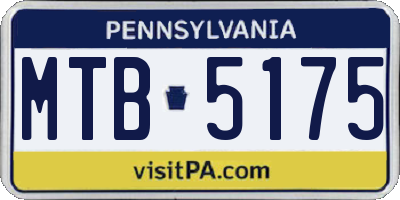 PA license plate MTB5175