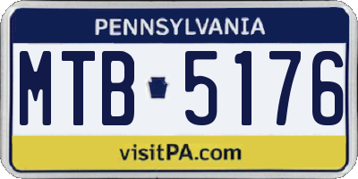 PA license plate MTB5176