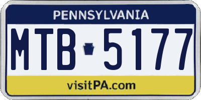 PA license plate MTB5177