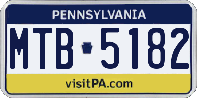 PA license plate MTB5182