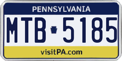PA license plate MTB5185