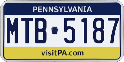 PA license plate MTB5187