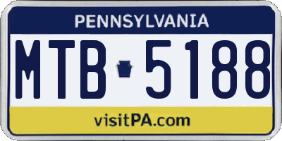 PA license plate MTB5188