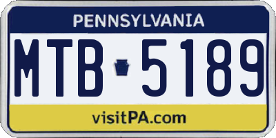 PA license plate MTB5189