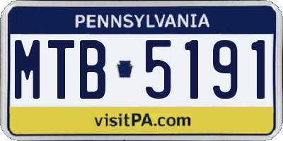 PA license plate MTB5191