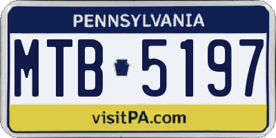 PA license plate MTB5197