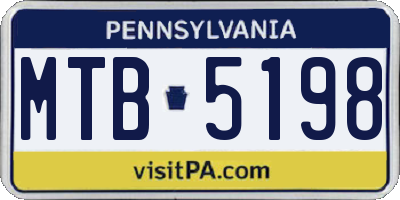 PA license plate MTB5198