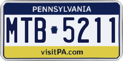 PA license plate MTB5211