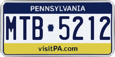 PA license plate MTB5212