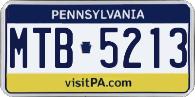 PA license plate MTB5213