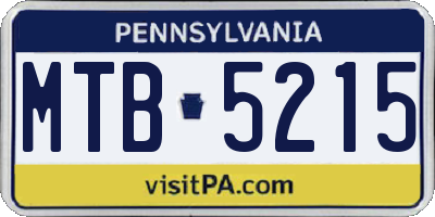 PA license plate MTB5215