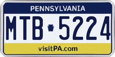 PA license plate MTB5224