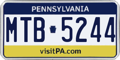 PA license plate MTB5244