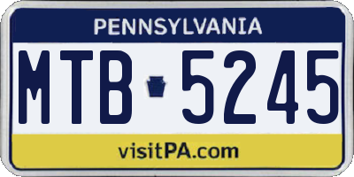PA license plate MTB5245