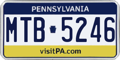 PA license plate MTB5246