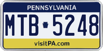 PA license plate MTB5248