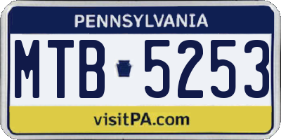PA license plate MTB5253