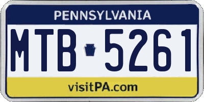 PA license plate MTB5261