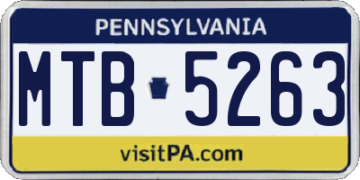 PA license plate MTB5263