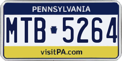 PA license plate MTB5264