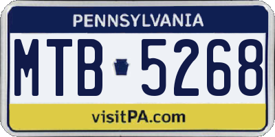 PA license plate MTB5268