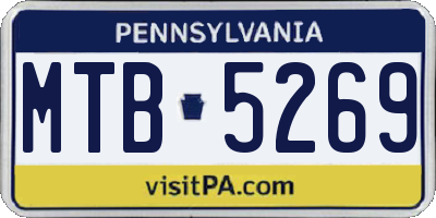 PA license plate MTB5269