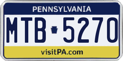 PA license plate MTB5270