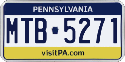 PA license plate MTB5271