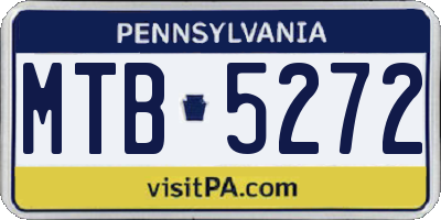 PA license plate MTB5272