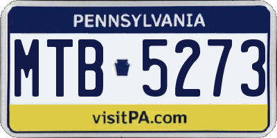 PA license plate MTB5273