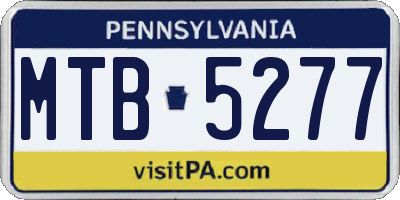 PA license plate MTB5277